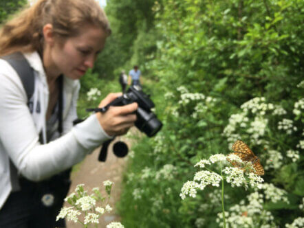 Living Magazines 30 Days Wild Marsh Fritillary and photographer (c)Tom Hibbert