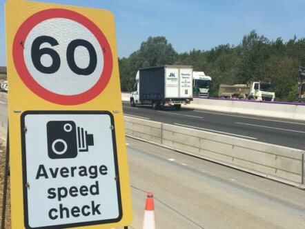 Living Magazines 60mph speed limit sign in roadworks