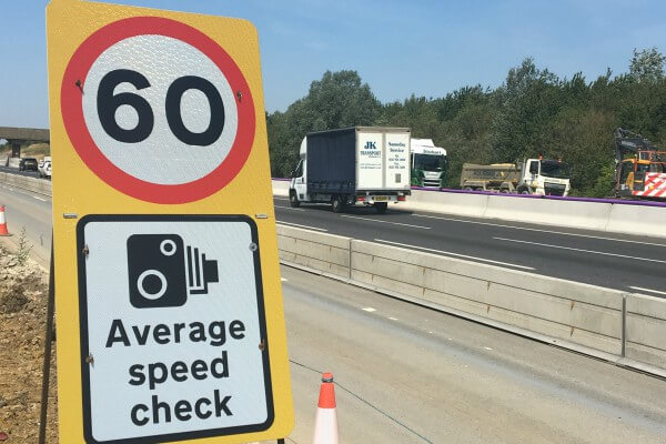 Living Magazines 60mph speed limit sign in roadworks