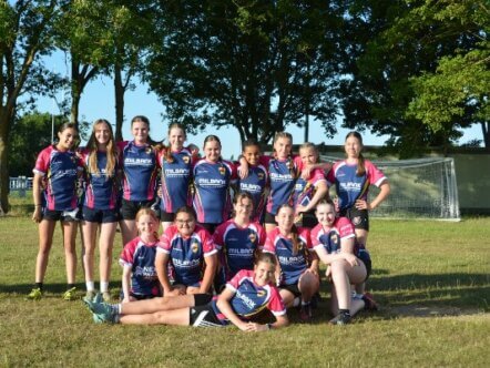 ATL Women’s Rugby proudly wearing their new Milbank-sponsored kit following their County Cup and Festival of Rugby wins