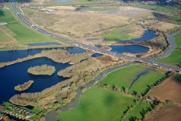Living Magazines Aerial view of completed A14 Cambridge to Huntingdon