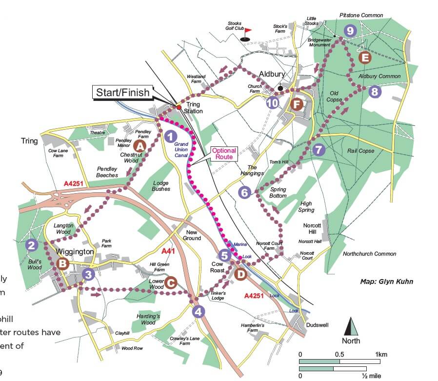 Living Magazines Albury Ashridge and Tring Park Walk map