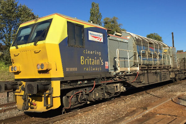 An autumn treatment train known as an MPV at Kings Norton depot