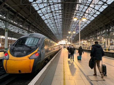 Avanti West Coast train at Manchester Piccadilly on RMT strike day December 2022