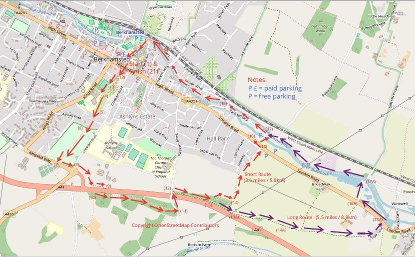 Living Magazines Berkhamsted Circular Walk Map