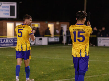 Berkhamsted FC players on pitch