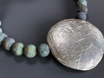 CRAFTED Cropped Fragment and Turquoise necklace by Kate Wilkinson