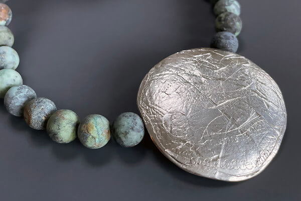 CRAFTED Cropped Fragment and Turquoise necklace by Kate Wilkinson
