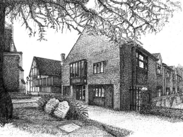 Living Magazines Chesham House drawing by Clive Baxter