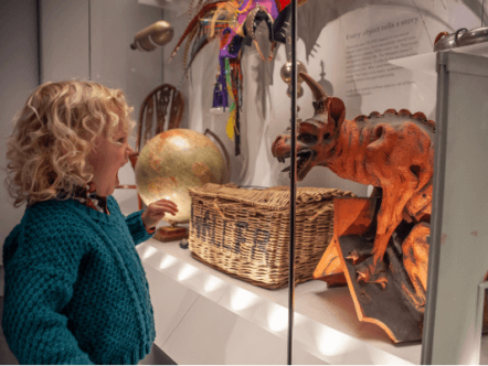 Living Magazines Child enjoying the People Gallery display in the Discover Bucks Galleries
