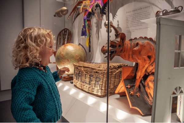 Living Magazines Child enjoying the People Gallery display in the Discover Bucks Galleries