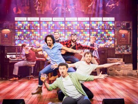 The Choir of Man, Performed at the Arts Theatre West End, 2022. Creator & Producer Andrew Kay; Creator, Director & Producer Nic Doodson; Musical Supervisor, Vocal Arranger & Orchestrator Jack Blume; Movement Director, Choreographer & Resident Director Freddie Huddleston; Monologues Writer Ben Norris; Scenic Designer Oli Townsend; Costume Designer & Associate Scenic Designer Verity Sadler; Lighting Designer Richard Dinnen; Sound Designer Sten Severson; Musical Director & Associate Musical Supervisor Hollie Cassar; Associate Choreographer & Movement Director Rachel Chapman; CAST Michael Baxter; Matt Beveridge; Owen Bolton; Matt Thorpe; Levi Tyrell Johnson; Lemuel Knights; Matt Nalton; Ben Norris; Jordan Oliver; Sam Ebenezer; Mark Irwin; Lucas Koch; Gavin Ryan; BAND Emmanuel Nana Kwasi Bonsu; Jack Hartigan; Darius Luke Thompson Caleb Wilson