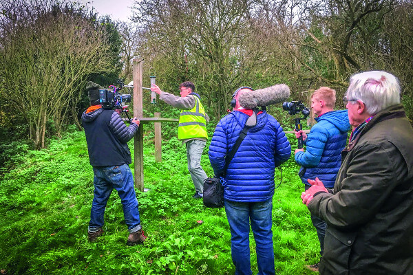 Living Magazines Countryfile filming John Craven and Dylan College Lake (BBOWT)