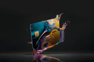 the liquid smart credit card of the future illustration generative ai