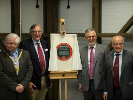 Living Magazines DBC Mayor, John Wood, Peter Burford and Richard Donkin (Great, Great, Great, Graet Grandson of Bryan Donkin) with the Heritage Award