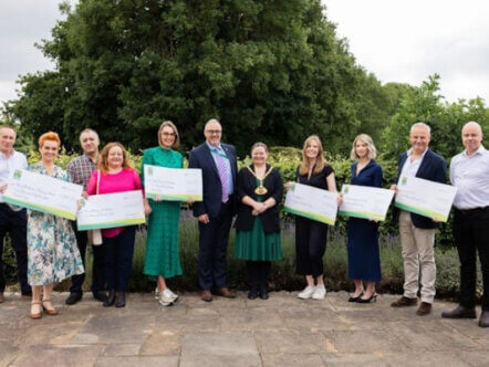 Adrian England, Portfolio Holder for Place (centre) with Dacorum's Den winners, joined by Mayor of Dacorum, Cllr Catherine McArevey