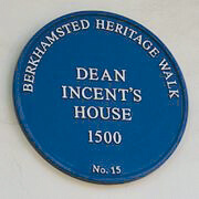 Dean Incent's House blue plaque