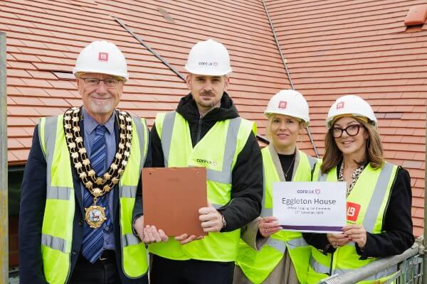 From left, Tring Mayor Paul de Koning, with Jake Higgins, Development project manager for Care UK, Sophia Wolsey-Hurst design manager at Care UK and Angela Zuraw regional director for Care UK.
