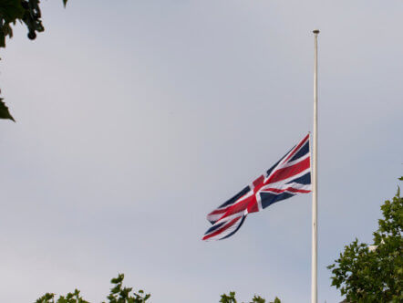 Living Magazines Flag at Half Mast for Prince Philip