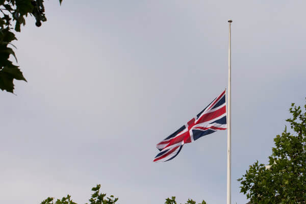 Living Magazines Flag at Half Mast for Prince Philip