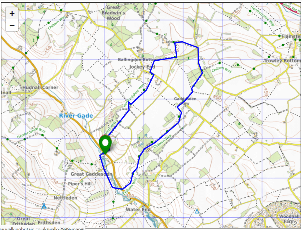 Great Gaddesden circular walk route map