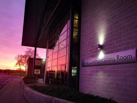 Herts Constabulary Force Communications Room at sunset