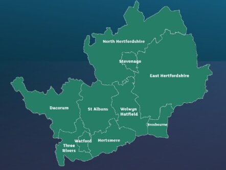 Herts local government map