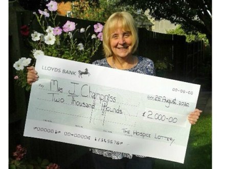 Living Magazines Janet Champniss Hospice Lottery winner