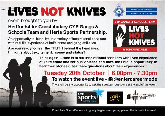 Young people invited to online Lives Not Knives event - Living Magazines