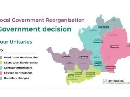 Local government reorganisation new map of Herts
