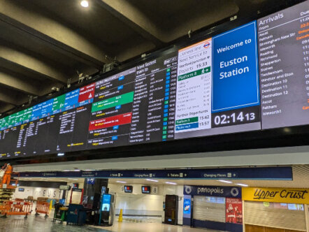 London Euston passenger information screen