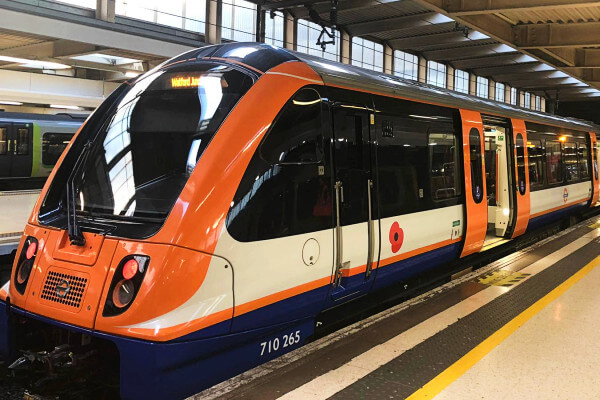 Living Magazines London Overground train at London Euston station November 2022