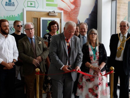 Living Magazines Maylands Business Centre sir-mike-penning-mp-cutting-the-ribbon