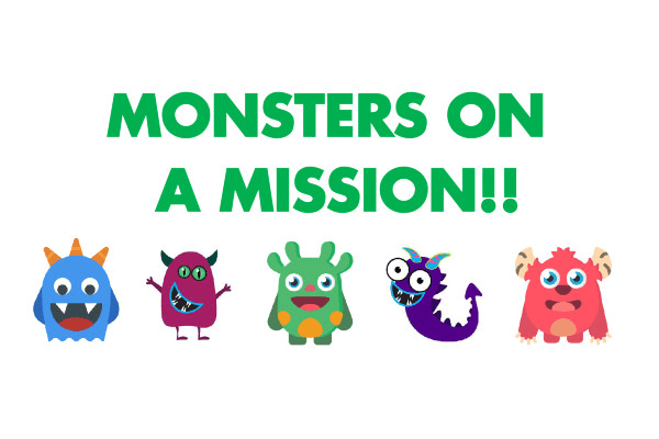 Living Magazines Monsters on a Mission-title-and-monsters