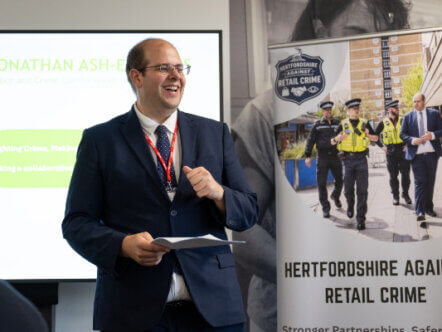 Mr Ash-Edwards addresses the Retail Crime Forum