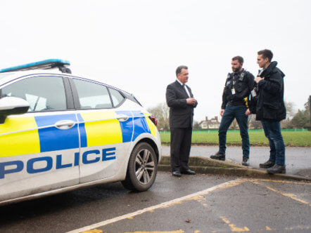 Living Magazines PCC David Lloyd with police officers