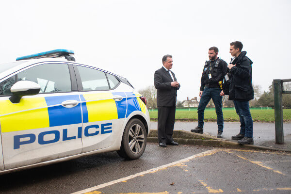 Living Magazines PCC David Lloyd with police officers