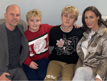 Living Magazines London Marathon Nadine Brower with partner Daryl and sons Blake & Zaine