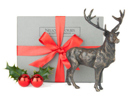 Living Magazines Nelson & Forbes Bronze Stag Sculpture