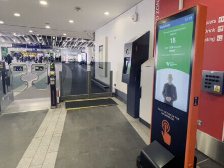 Living Magazines Network Rail British Sign Language Screen in Birmingham New Street copy