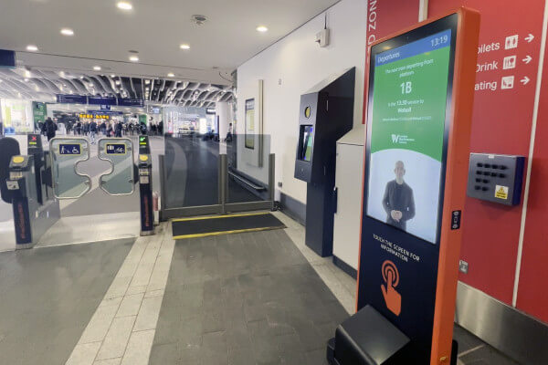 Living Magazines Network Rail British Sign Language Screen in Birmingham New Street copy