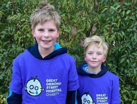 Living Magazines Oli (12) and Tom (9) raising money for Great Ormond Street Hospital Children's Charity