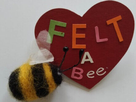 Living Magazines Open Door Creative Talents Felt a bee brooch with Jackie Bennett