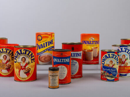 Ovaltine products made at the factory in Kings Langley. Image courtesy of Dacorum Heritage, copyright Associated British Foods
