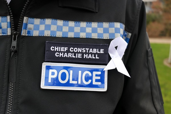 Living Magazines Chief Constable Charlie Hall wearing white ribbon