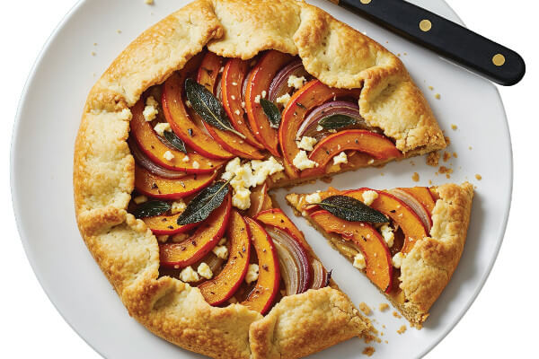 Pumpkin walnut sage crostata