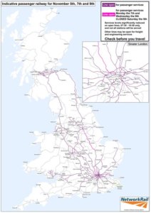 Rail strike map
