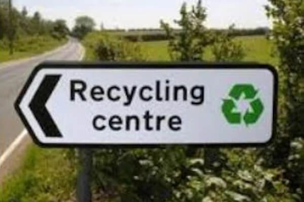 Recycling centre sign