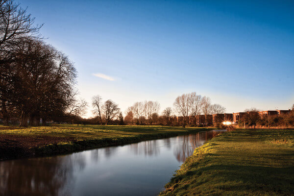 River Bulbourne in Hemel Hempstead flowing towards Berkhamsted