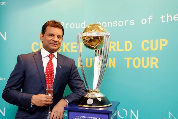 Living Magazines Santhosh Gowda with Cricket World Cup